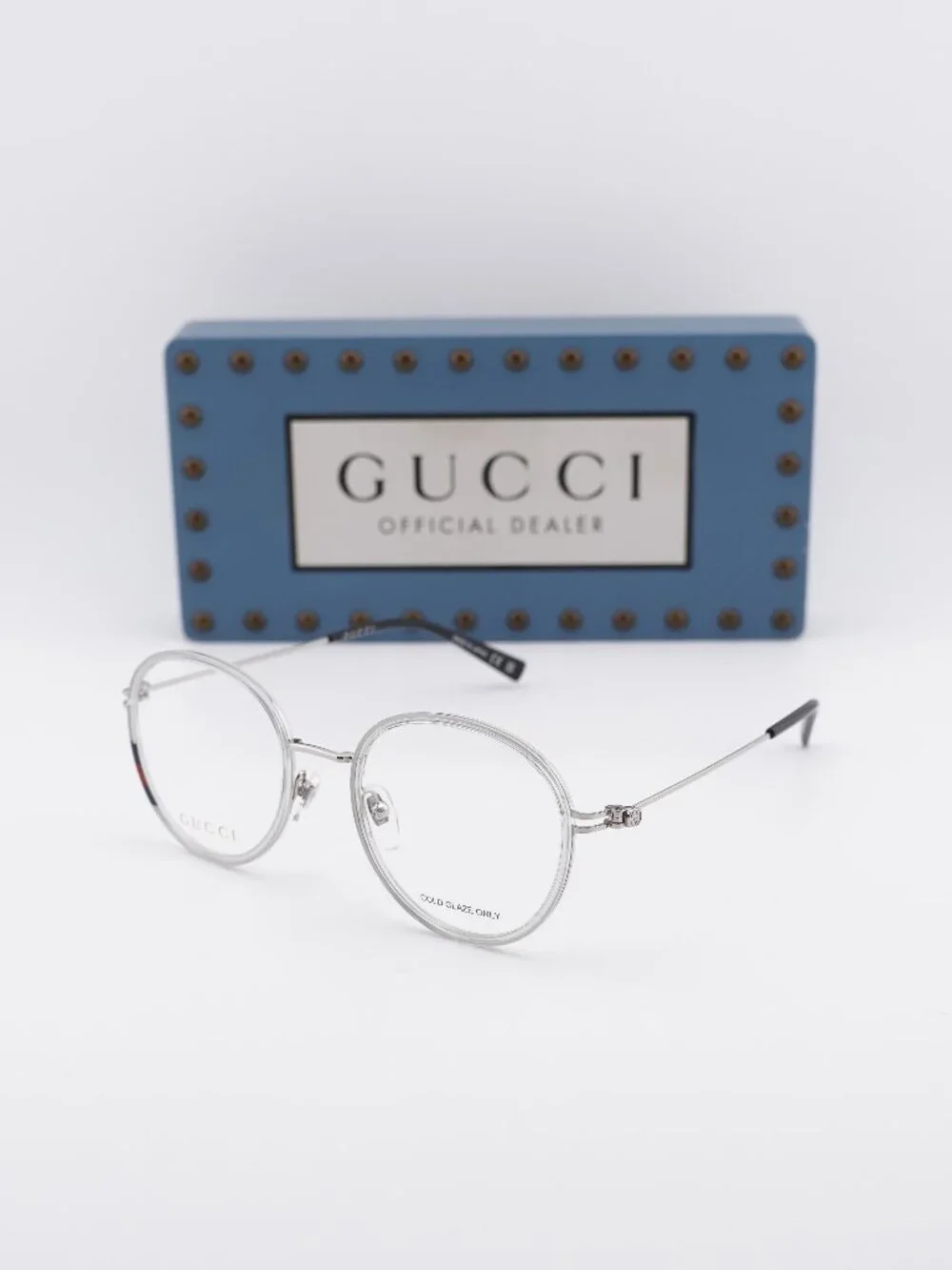 Gucci GG1851O 003 Square Eyeglasses 50mm - Grey / Silver